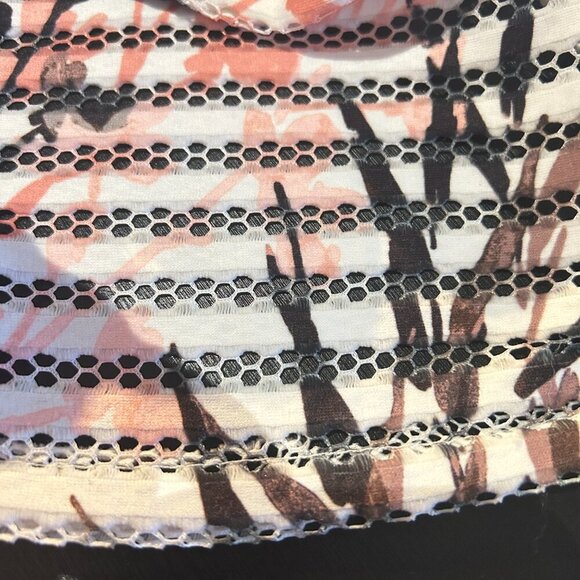 Le Chateau Cut Work Lace Sheer Full Floral Skirt Sz 18 White Pink Botanical Twee - Picture 8 of 8